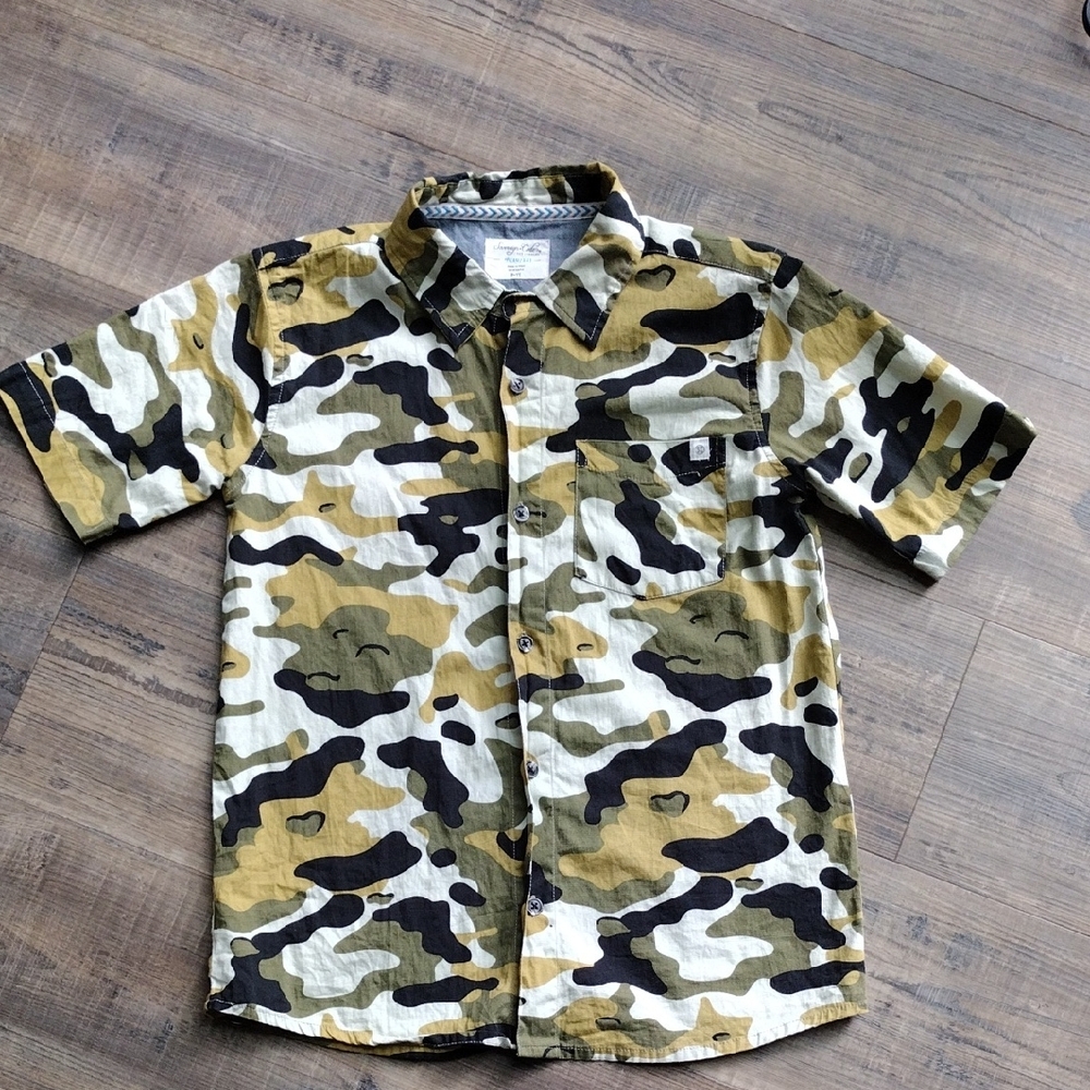 Sovereign Code Green and Black Casual Button Down Shirt